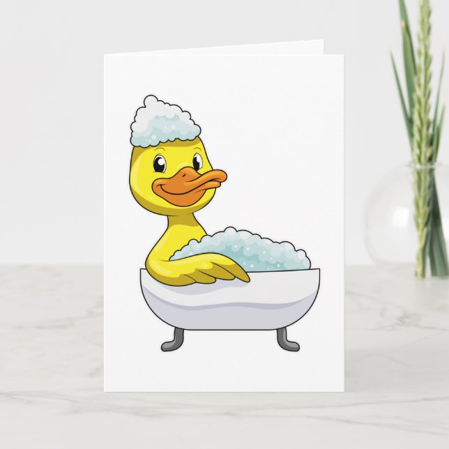 Duck at Bathing with Bathtub & Foam Card (Front)