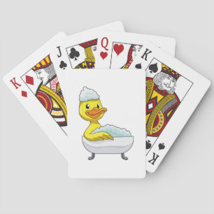 Duck at Bathing with Bathtub & Foam Playing Cards