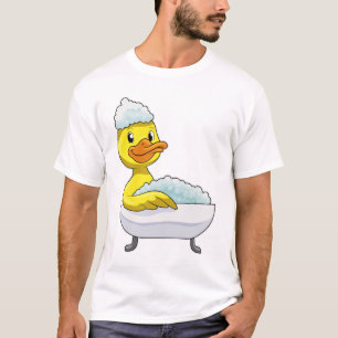Duck at Bathing with Bathtub & Foam T-Shirt