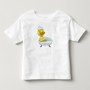 Duck at Bathing with Bathtub & Foam Toddler T-Shirt