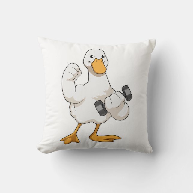 Duck at Bodybuilding with Dumbbell Cushion (Front)