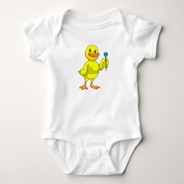 Duck at Darts with Dart Baby Bodysuit (Front)