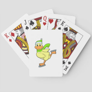 Duck at Ice skating with Ice skates Playing Cards