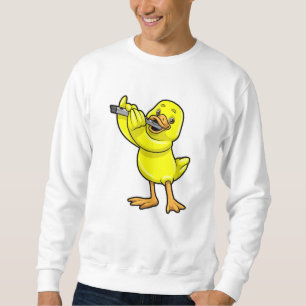 Duck at Music with Flute Sweatshirt