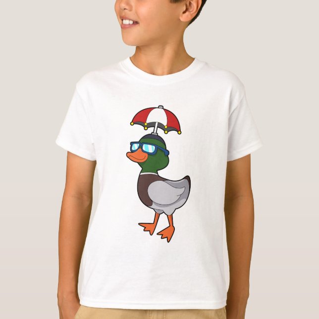 Duck at Raining with Umbrella.PNG T-Shirt (Front)