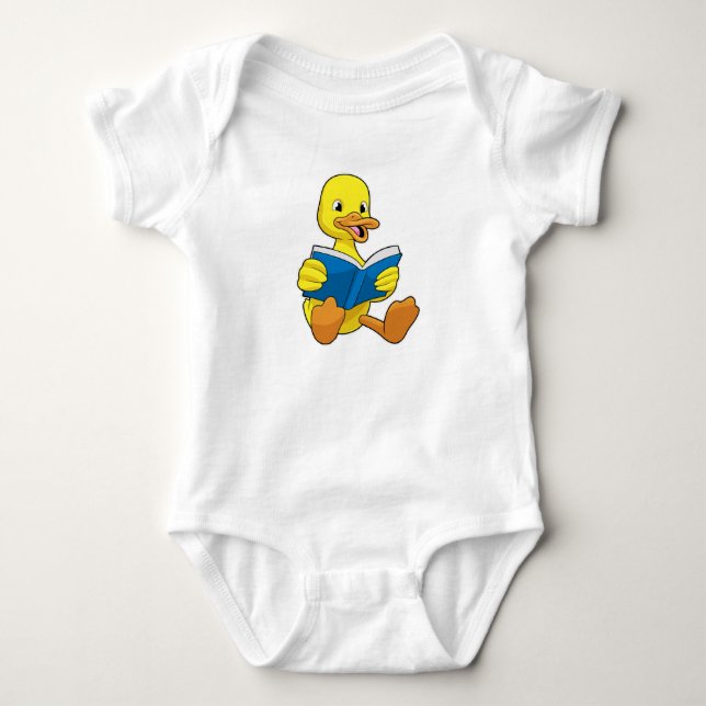 Duck at Reading with Book Baby Bodysuit (Front)