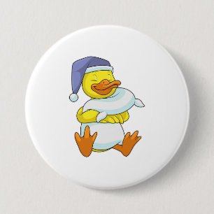 Duck at Sleeping with Nightcap 7.5 Cm Round Badge