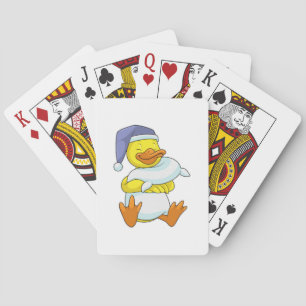 Duck at Sleeping with Nightcap Playing Cards