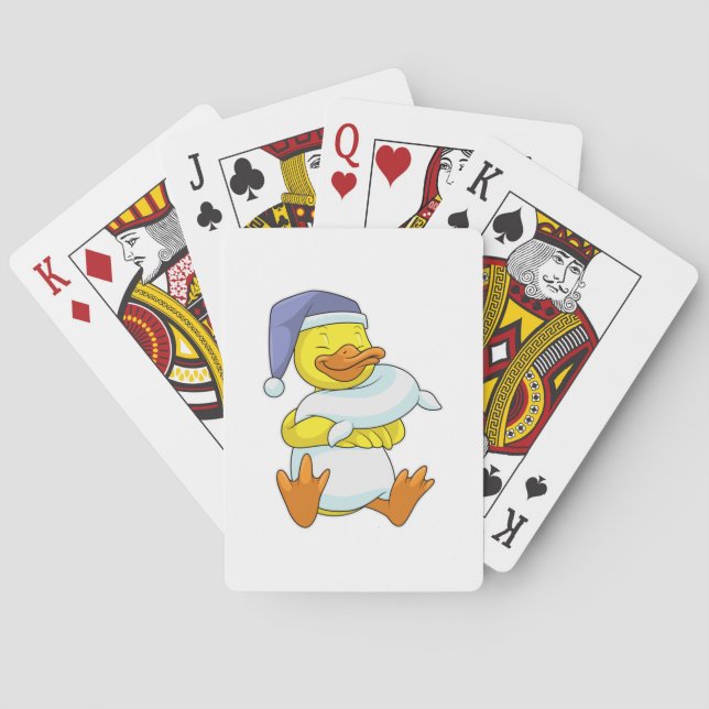 Duck at Sleeping with Nightcap Playing Cards (Back)