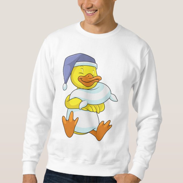 Duck at Sleeping with Nightcap Sweatshirt (Front)