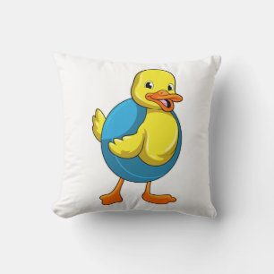 Duck at Swimming with Swim ring Cushion