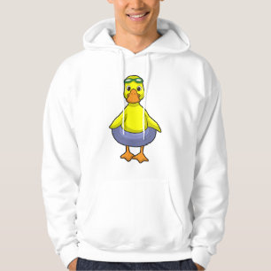 Duck at Swimming with Swim ring Hoodie