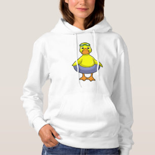 Duck at Swimming with Swim ring Hoodie
