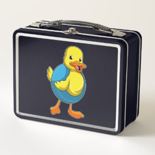 Duck at Swimming with Swim ring Metal Lunch Box