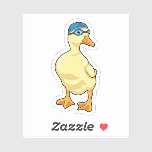 Duck at Swimming with Swimming goggles (Sheet)