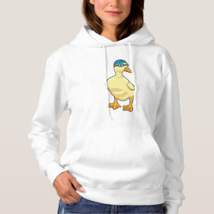 Duck at Swimming with Swimming goggles Hoodie