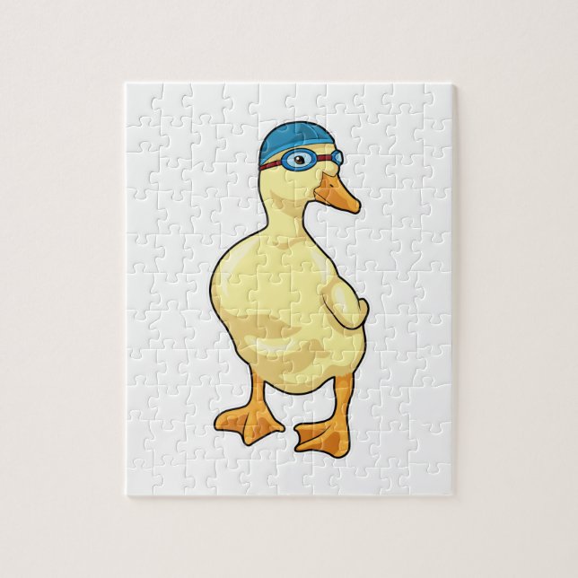 Duck at Swimming with Swimming goggles Jigsaw Puzzle (Vertical)