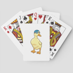 Duck at Swimming with Swimming goggles Playing Cards