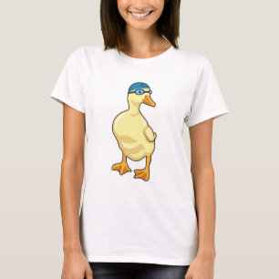Duck at Swimming with Swimming goggles T-Shirt
