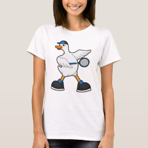 Duck at Tennis with Tennis racket & Cap T-Shirt