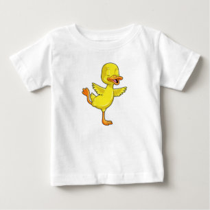 Duck at Yoga Fitness on a Leg Baby T-Shirt