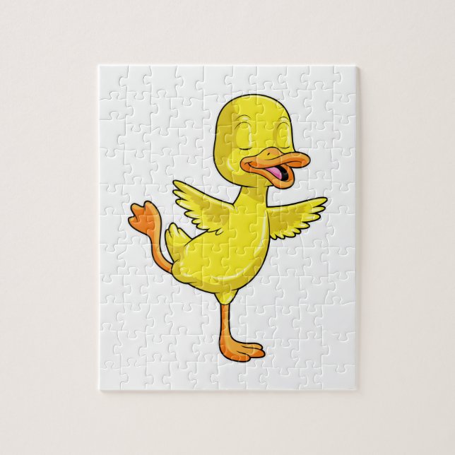 Duck at Yoga Fitness on a Leg Jigsaw Puzzle (Vertical)