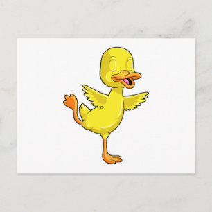 Duck at Yoga Fitness on a Leg Postcard