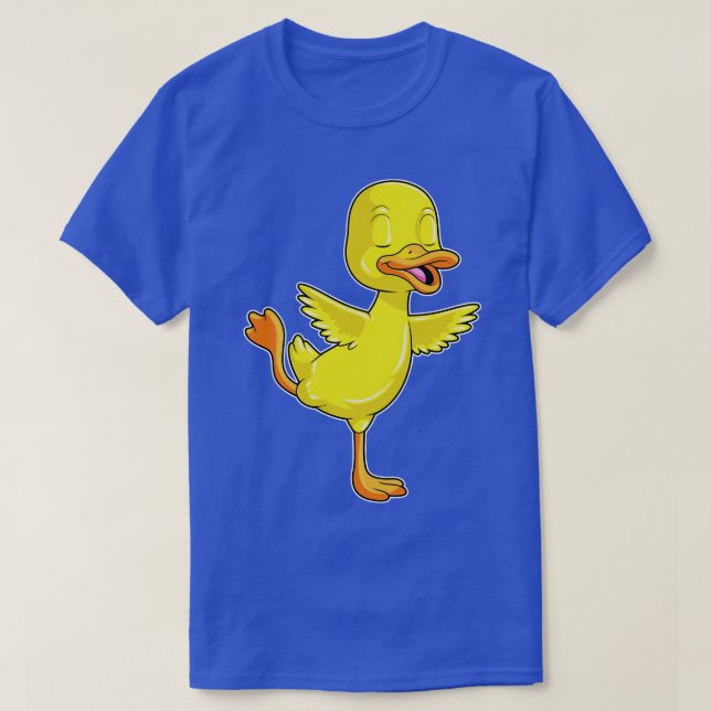 Duck at Yoga Fitness on a Leg T-Shirt (Design Front)