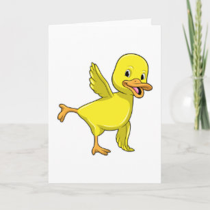 Duck at Yoga Stretching exercise Card