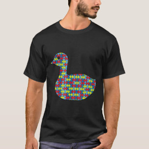 Duck Autism Awareness Kids Mallard Puzzle Day Mum T-Shirt