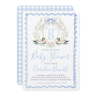 Duck Baby Boy Shower Preppy Gingham Blue