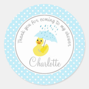 Duck Baby Shower 2inch thank you circle Classic Round Sticker