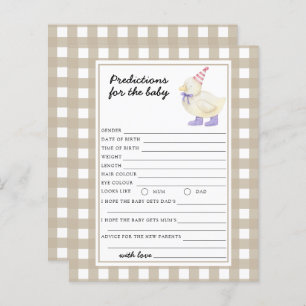 Duck baby shower - baby predictions and advice