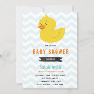 Duck baby shower birthday party invitation