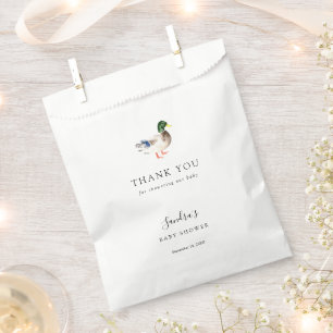 Duck Baby Shower Elegant Thank you Script Chic Favour Bags