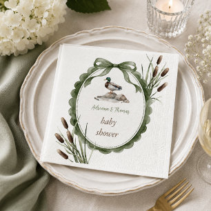Duck Baby Shower Green Napkin