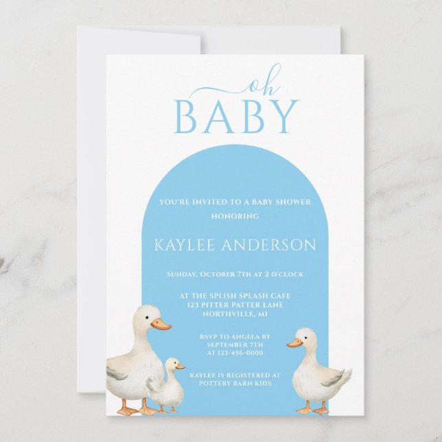 Duck Baby Shower Invitation (Front)