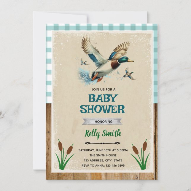 Duck baby shower invitation  (Front)