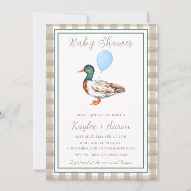  Duck Baby Shower Invitation (Front)