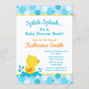 Duck Baby Shower Invitation Baby Duck Boy