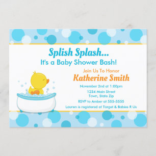 Duck Baby Shower Invitation Baby Duck Boy