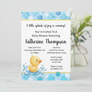 Duck Baby Shower Invitation Baby Duck Boy