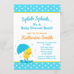 Duck Baby Shower Invitation Baby Duck Boy
