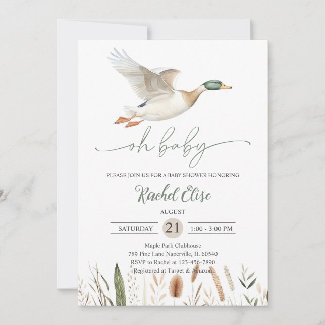 Duck Baby Shower Party Invitation (Front)