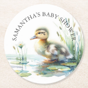 Duck Baby Shower Personalised Coasters