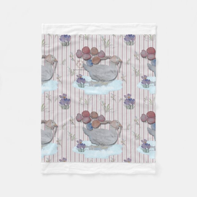 Duck Balloons Nursery Theme Baby Blanket (Front)