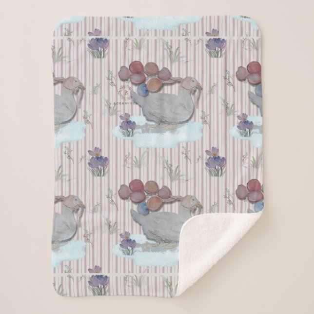 Duck Balloons Nursery Theme Baby Cloth Sherpa Blan Sherpa Blanket (Front)