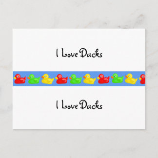 Duck Banner, I Love Ducks, I Love Ducks Postcard