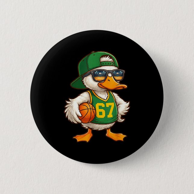 Duck Basketball 67 Gen Alpha Slang Srts Men Boys K 6 Cm Round Badge (Front)