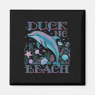 Duck Beach Nc Dolphin Lover Colorful Beach Souveni Magnet
